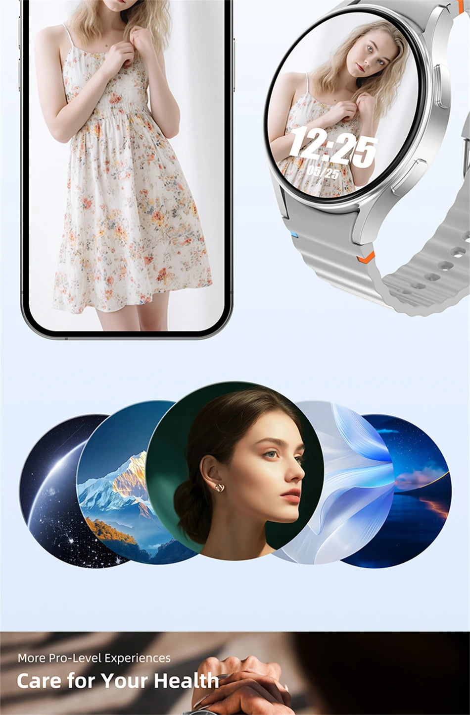 2025 New Bluetooth Call Smart Watch 7 Classic Men AMOLED HD Screen AI Voice Assistant Bluetooth Call NFC GPS Smartwatch Women