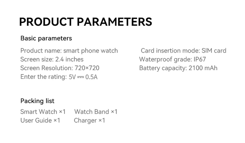8GB+128GB RAM 5G/4G Android 9.0 Smart Watch 2.4 inch AMOLED 2100mah Battery 900W Camera GPS WIFI Google APPS Download Smartwatch