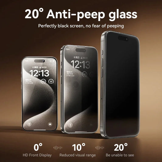 Joyroom 1/2PCS 20° Anti-spy Glass For iPhone 16 15 Pro Max Glass For iPhone 14 13 12 Pro Max Privacy Screen Protector Glass
