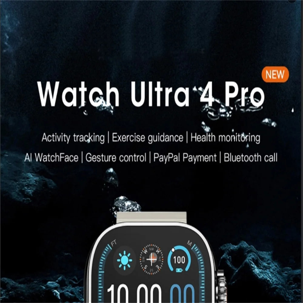 Microwear Smart Watch Ultra 4 Pro Series 10 49mm Gesture Answer ChatGPT NFC Compass Waterproof Sport Smartwatch For Android ios