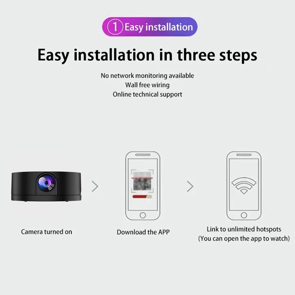 HD 1080P Mini Camera Wireless WiFi Monitoring Video Recorder Security Camera Smart Home Motion Detection Surveillance Camcorder - Universal Market