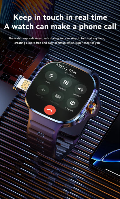8GB+128GB RAM 5G/4G Android 9.0 Smart Watch 2.4 inch AMOLED 2100mah Battery 900W Camera GPS WIFI Google APPS Download Smartwatch