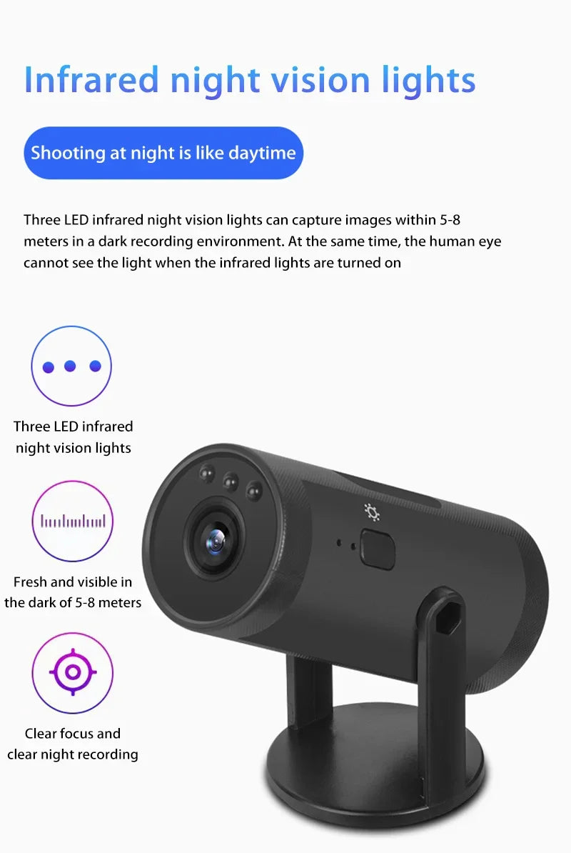Surveillance Camera Wifi Wireless Remote Home High-Definition Infrared Night Vision Pet Cylinder 180 Degree Rotation Camera