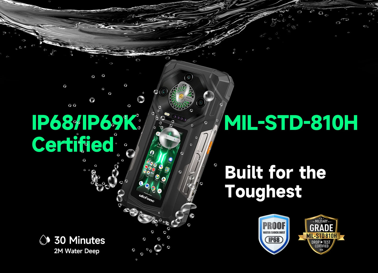 【World Premiere】Ulefone Armor 33 Pro 5G Rugged Phone 25500 mAh 512GB ROM 120Hz 6.59”3.4" Rear Screen NFC Android Smartphone