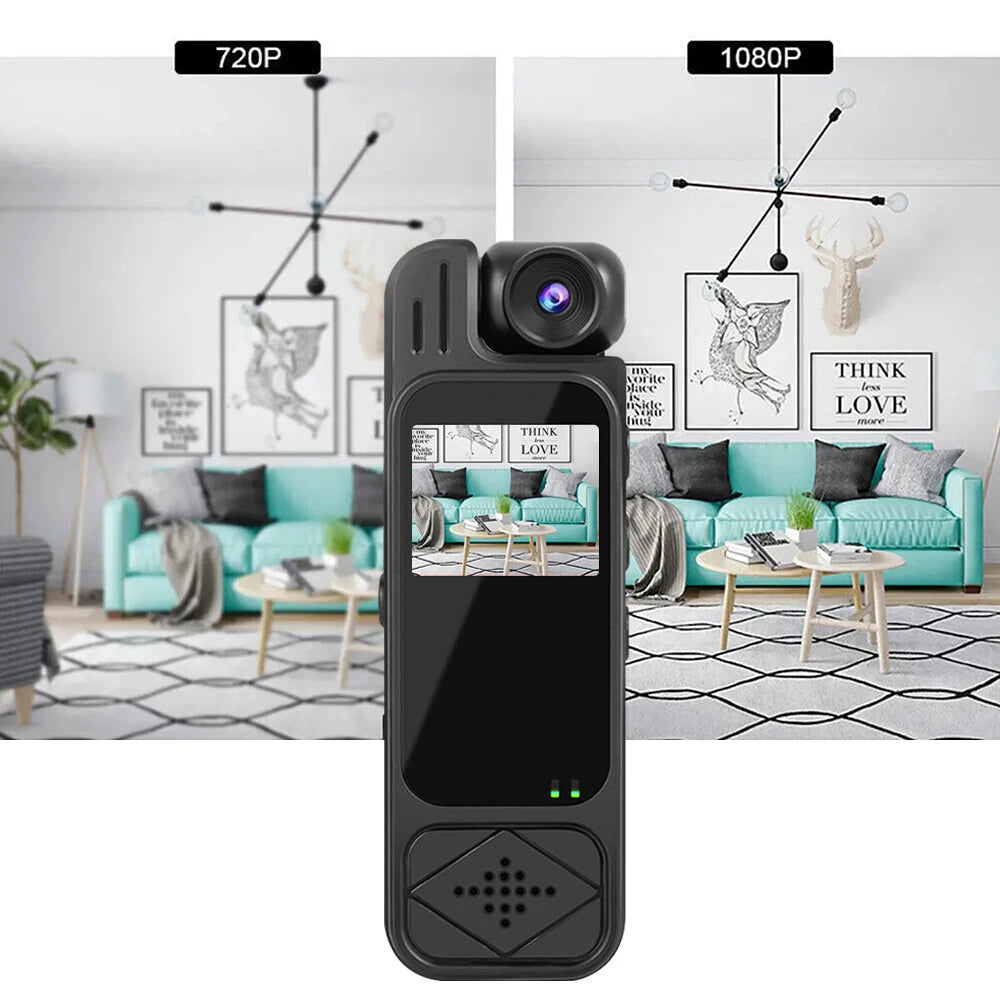 128GB Full HD 1080P Mini Body Camera Body Mounted Camera Night Vision Digital Video Recorder 1.3inch Bodycam Worn Police Camera