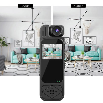128GB Full HD 1080P Mini Body Camera Body Mounted Camera Night Vision Digital Video Recorder 1.3inch Bodycam Worn Police Camera