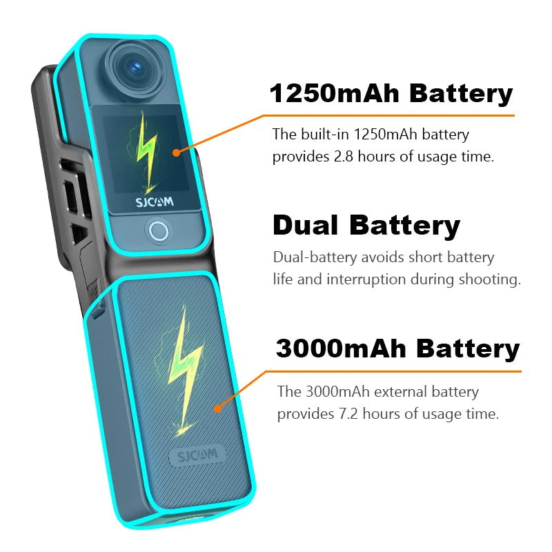 SJCAM C400 4K 30fps Dual Screen Action Camera with 90 Degree Flip Touch Screen 6 Axis Gyro Stabilization Long Battery Life - Universal Market