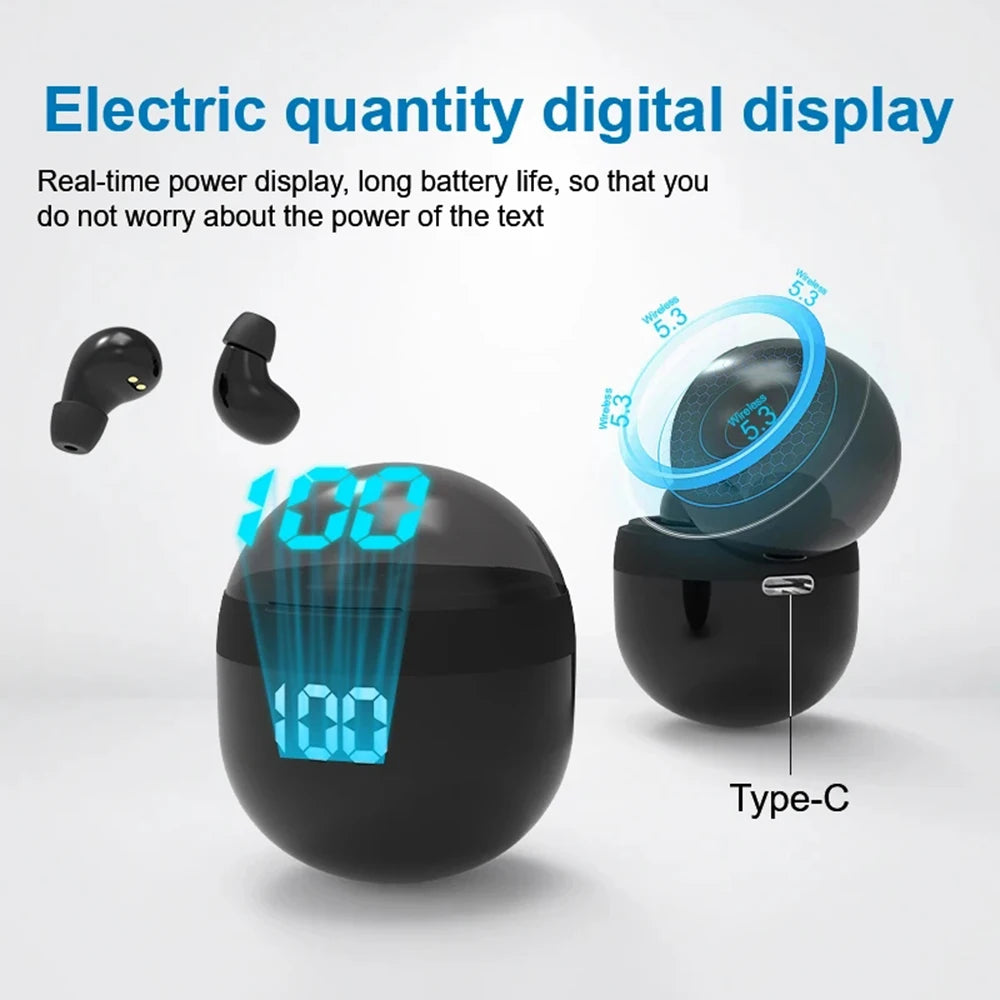 Mini SK18 Invisible Headphones Wireless Bluetooth 5.3 Headphones Bass Sleeping Headphones with Microphone Noise Cancellation HD - Universal Market