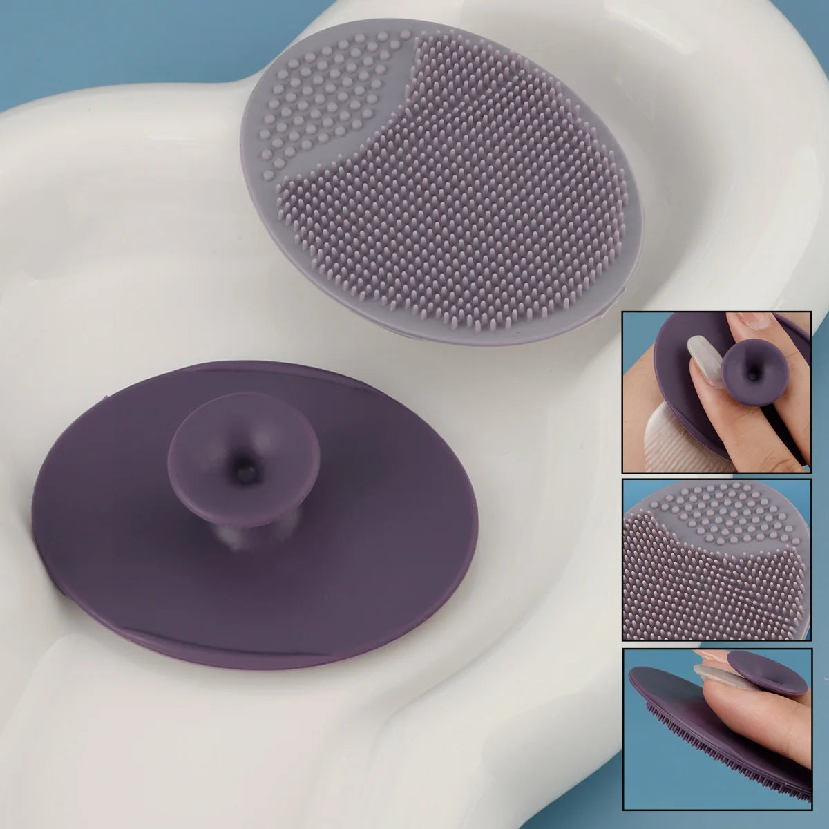 2pcs Set Facial Cleansing Brush Black Head Removal Brush Makeup Facial Skin Remover Suit