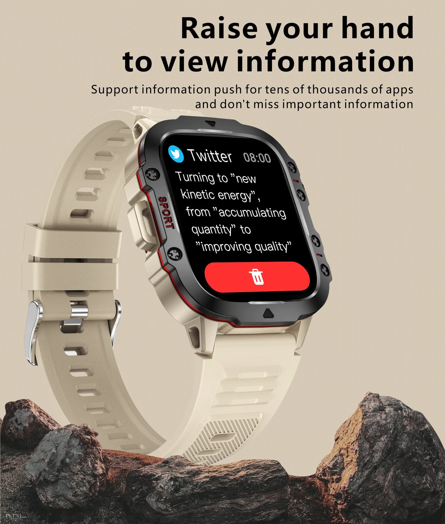 2025 Outdoor Smart Watch Men 2.01" Screen 3ATM Waterproof Watches Bluetooth Call Ai Voice Sport Smartwatch For Android IOS Phone
