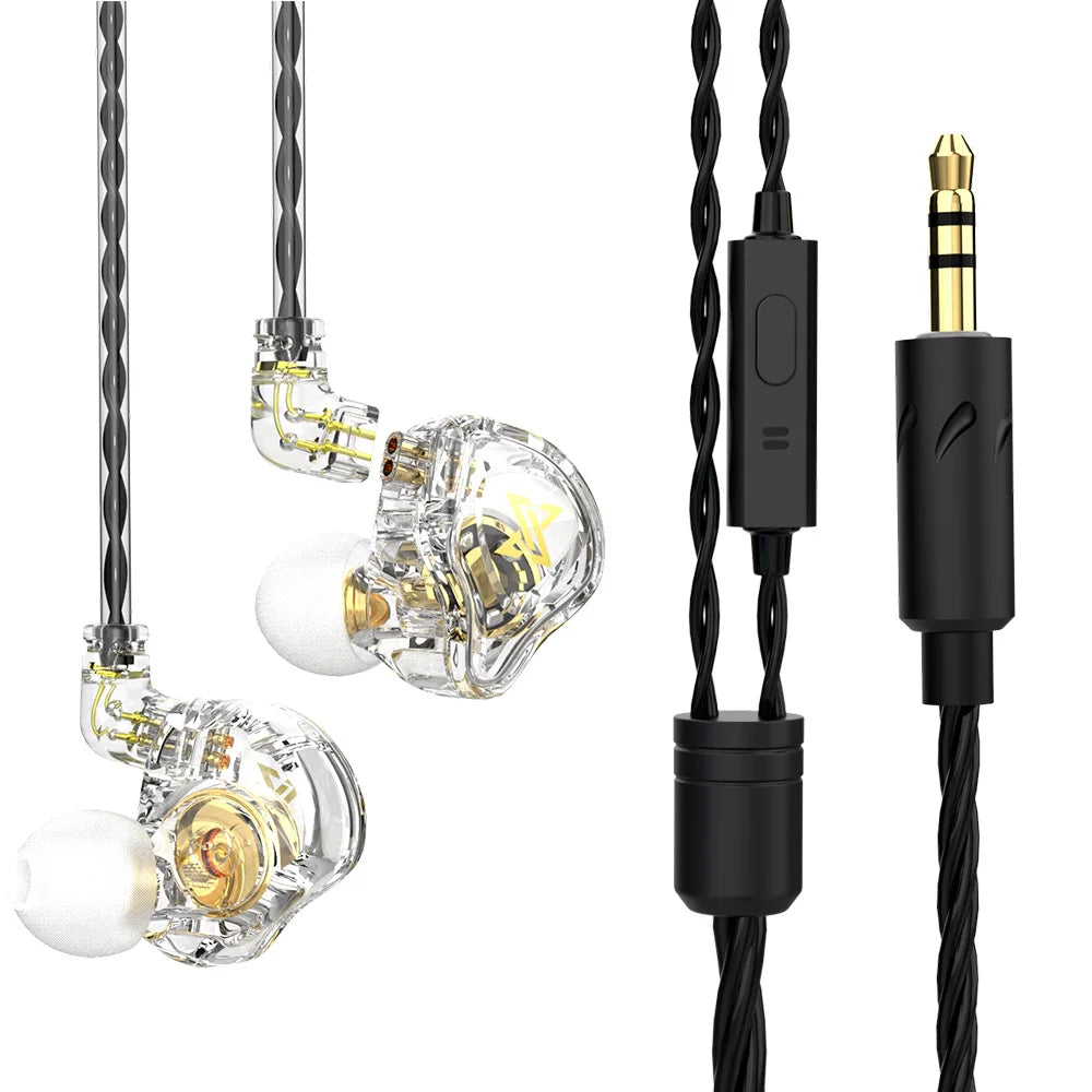 Original QKZ AK6 Copper Driver HiFi Wired Earphone 3.5MM Race Sport Headphone Bass Stereo Headset Music Earbuds In Ear With Mic - Universal Market