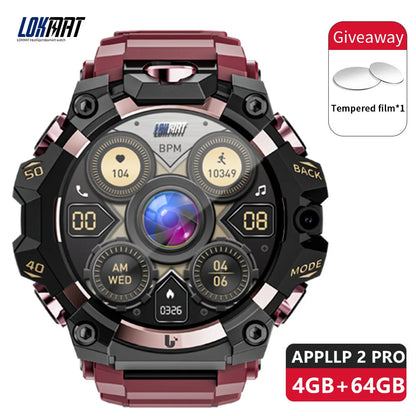 2025 New LOKMAT Sport 4G Android Smartwatches, SIM Card 4GB+64GB HD Dual Camera Video Call GPS NFC Wifi Fitness Phone Watch