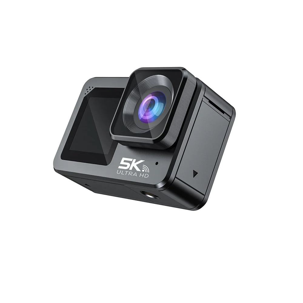 Action Camera F6W Wireless Mic 5K 4K60FPS 48MP 2.2" Touch LCD EIS Dual Screen Wi-Fi 170D Waterproof 30M 8X Zoom Sports Camera