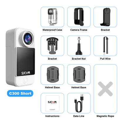 SJCAM C300 Action Camera Long Battery Life 4K 30FPS Six-Axis Gyroscope Anti-Shake Sport Cam 5G WiFi 30M Waterproof Easy To Carry