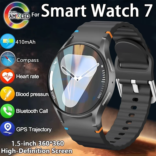 2025 New Bluetooth Call Smart Watch 7 Classic Men AMOLED HD Screen AI Voice Assistant Bluetooth Call NFC GPS Smartwatch Women