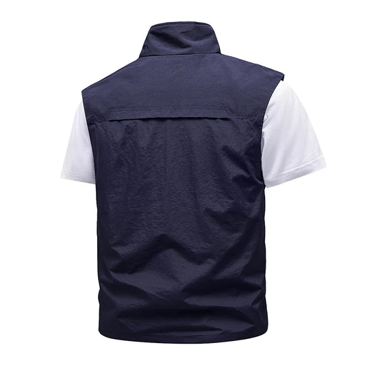 New Spring Men Outdoor Casual Vests Mens Summer Waterproof Breathable Fishing Waistcoat Mens Autumn Fashion Vest Jacket Male - Universal Market
