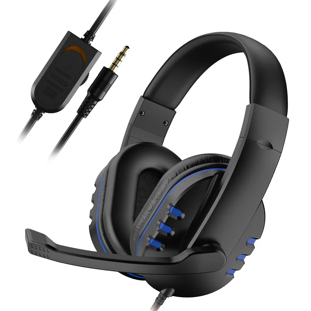 Headphones 3.5mm Wired Gaming Headset Earphones Music For PS4 Play Station 4 Game PC Chat computer With Microphone - Universal Market