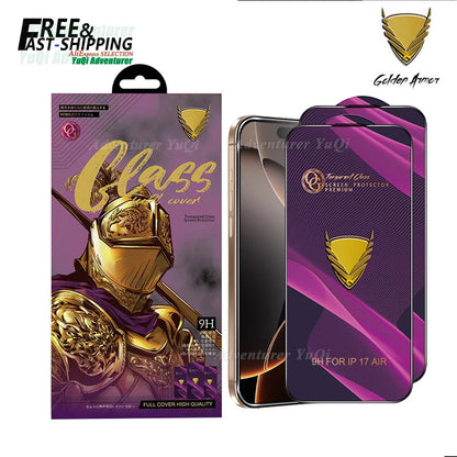 2pcs For iPhone 17 Air Pro Max 16e Premium Tempered Glass 9H Screen Protector Anti Scratch Full Glue Armor Retailer Box Choice