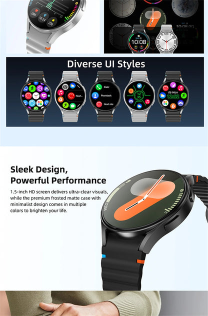 2025 New Bluetooth Call Smart Watch 7 Classic Men AMOLED HD Screen AI Voice Assistant Bluetooth Call NFC GPS Smartwatch Women