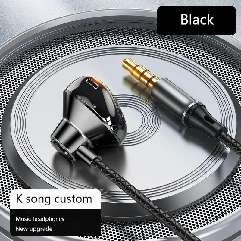 #Type C Headphones HiFi Bass Stereo Volume Control Headset With HD Mic 3.5mm Wired Earbuds For iPhone15/Samsung Galaxy Earphones - Universal Market