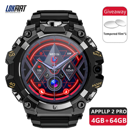 2025 New LOKMAT Sport 4G Android Smartwatches, SIM Card 4GB+64GB HD Dual Camera Video Call GPS NFC Wifi Fitness Phone Watch