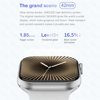 For Apple DT Watch X Mini Smart Watch 3D Menu Video AI Voice NFC Sports Record Health Test 1.85 Inch AMOLED Women Smartwatch