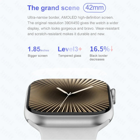 For Apple DT Watch X Mini Smart Watch 3D Menu Video AI Voice NFC Sports Record Health Test 1.85 Inch AMOLED Women Smartwatch