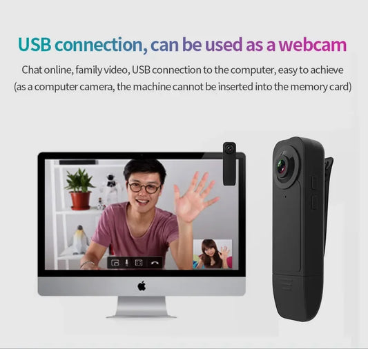 HD 1080P Mini Camera With 64G Card Clip Digtal Bodycam Video Recorder Night Vision Motion Detect PC Webcam Camcorder Micro Body - Universal Market