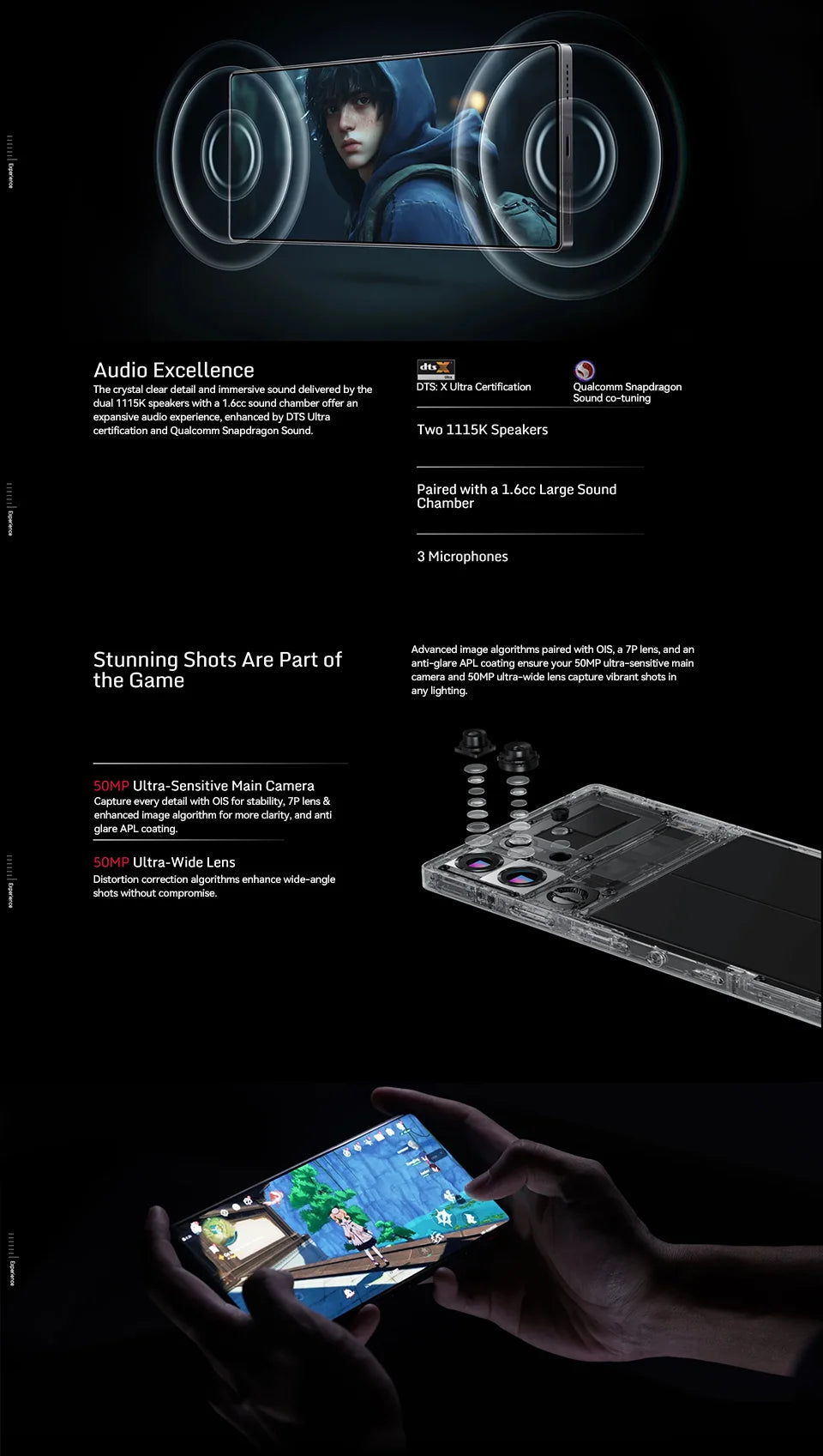 Original RedMagic 10 Pro 5G Global Version Gaming Mobile Phone 6.853" Snapdragon 8 Elite 7050mAh 80W Charge 50MP NFC