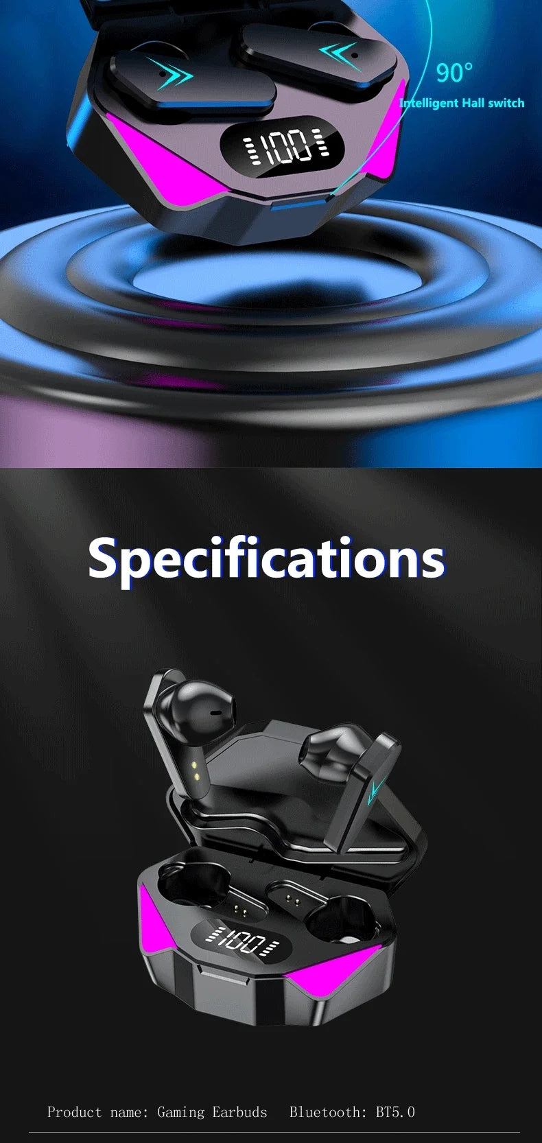X15 TWS Wireless Earphone 5.3 bluetooth Headphone 65ms Low Latency Earbud Esport Gaming Headset Gamer with Mic For xiaomi iphone - Universal Market