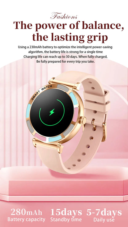 Time Owner Smart Watch 2025 Woman Bluetooth Call Watch Health Monitoring AI Voice Exercise Fitness Tracker Ladies smartwatch