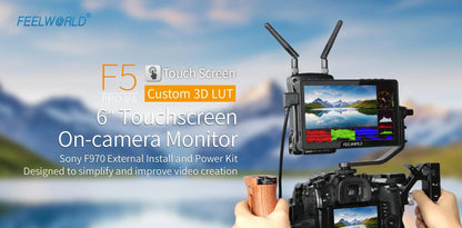 FEELWORLD F5 Pro V4 6 Inch on DSLR Camera Field Monitor Touch Screen 3D LUT FHD1920 1080 4K HDMI Video Focus Assist for Gimbal