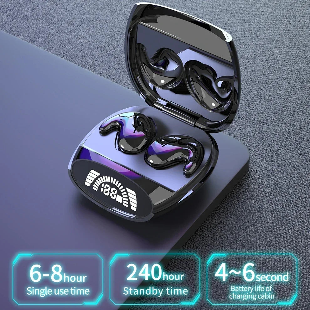 Sleep Invisible Stereo Headset IPX5 Waterproof Wireless Bluetooth Earphone Earbuds with Mic for Phone Bluetooth 5.3 Headphones - Universal Market