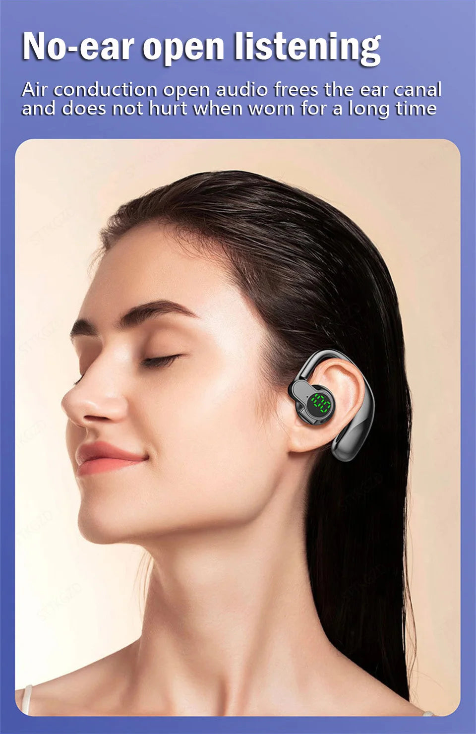 Wireless Bluetooth Headphones Full Open Headset Air Conduction Ear Hook Earphones Handsfree Noise Canceling Audifonos Sports - Universal Market