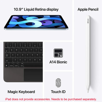 Apple ipad Air 4th Gen 2020 Model Tablet PC 64GB A14 Fusion 10.9 inch Screen 12MP+7MP Camera Touch ID Wifi Version - Universal Market