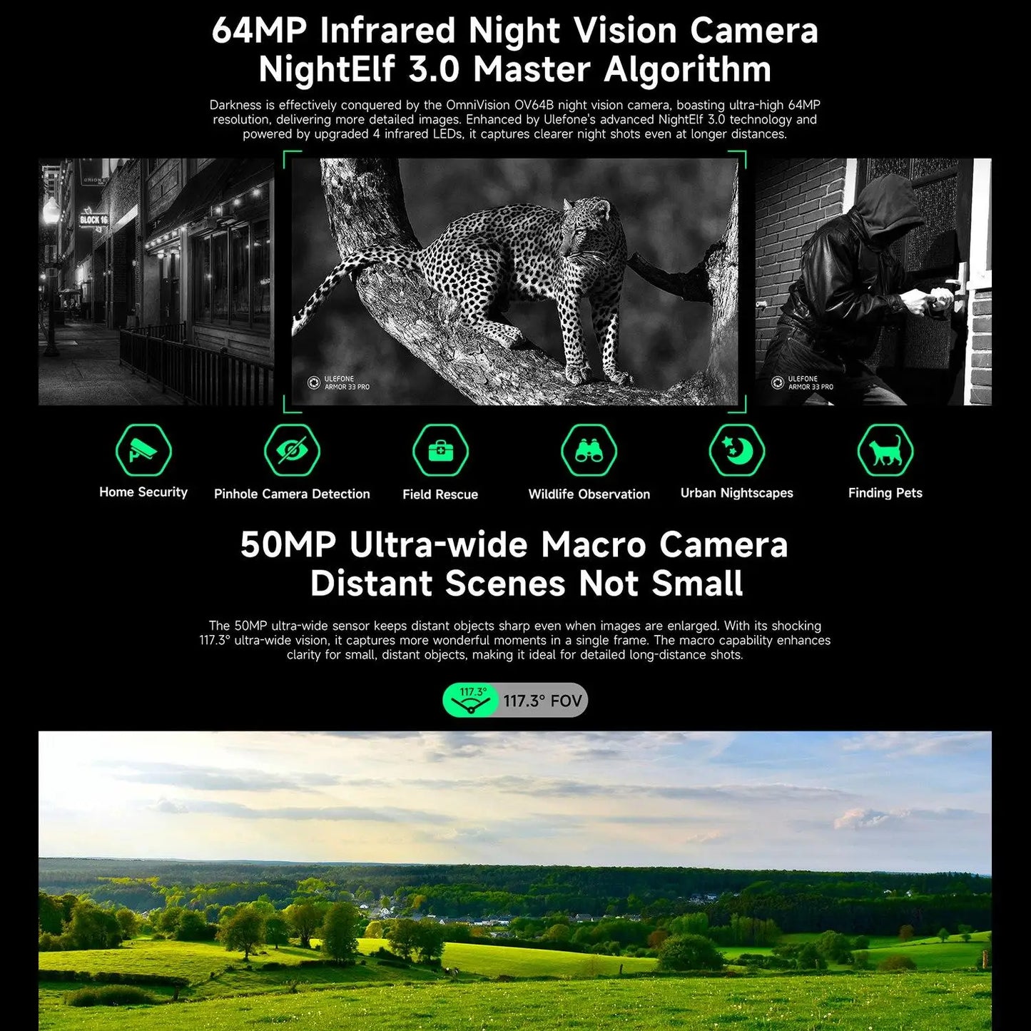Ulefone Armor 33 Pro Rugged Smartphone 5G Dual Screen 6.95" 120Hz 16GB+512GB 25500mAh Battery 66W 64MP Night Vision NFC