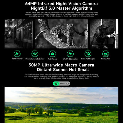 Ulefone Armor 33 Pro Rugged Smartphone 5G Dual Screen 6.95" 120Hz 16GB+512GB 25500mAh Battery 66W 64MP Night Vision NFC