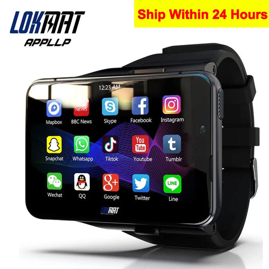 LOKMAT Smart Watch 2.88" Smartwatches Full Touch 4GB+64GB Dual Camera Smartwatch Video Chat Heart Rate Monitor Waterproof Watch