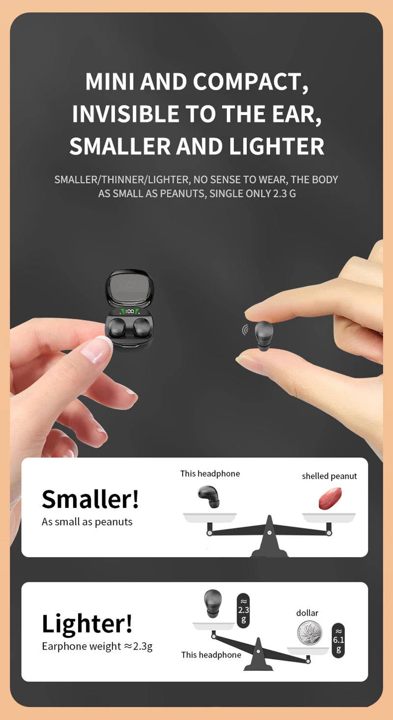 Xiaomi Mini Wireless Bluetooth 5.3 Headset Small Earbuds Sleep Work Music Sports Invisible HD HIFI Bass Sound Quality Earphones - Universal Market