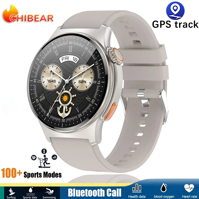 2025 New Outdoor Sport Smart Watch GPS Track Health Monitoring AI Voice Waterproof Fitness Bluetooth Call Smartwatch For HUAWEI