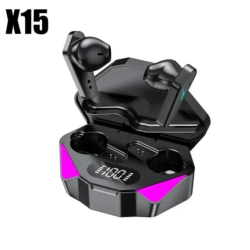 X15 TWS Gaming Earbuds Wireless Bluetooth Earphones With Mic Bass Audio Sound Positioning 9D Stereo Music HiFi Headset For Gamer - Universal Market