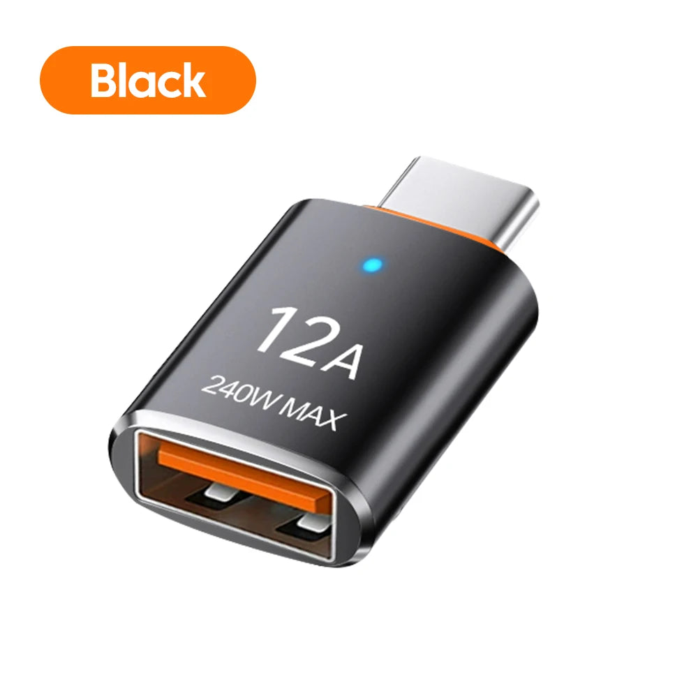 12A OTG USB 3.0 To Type C Adapter USB Female To Type c Male Fast Charging adadpter OTG USB C For Xiaomi Samsung Laptop PC