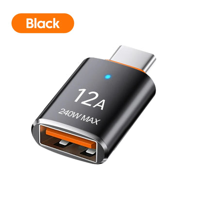 12A OTG USB 3.0 To Type C Adapter USB Female To Type c Male Fast Charging adadpter OTG USB C For Xiaomi Samsung Laptop PC