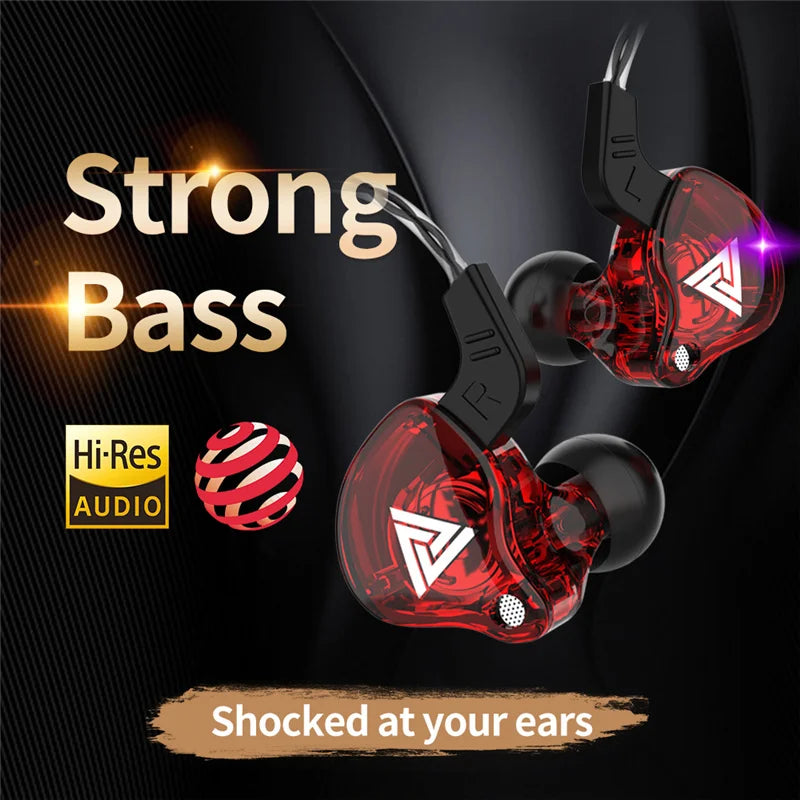 Original QKZ AK6 Copper Driver HiFi Wired Earphone 3.5MM Race Sport Headphone Bass Stereo Headset Music Earbuds In Ear With Mic - Universal Market
