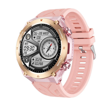 TLCRETE Men Outdoor Smartwatch Stainless Steel BT Call 650mAh Built-In GPS AI Voice Assistant 1ATM Waterproof Smart Watch KC82