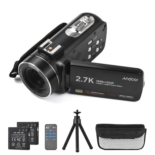 Andoer 2.7K Digital Video Camera Camcorder DV Recorder 48MP 16X Digital Zoom 3.0 Inch  Touch Panel Supports Face Detection Be - Universal Market