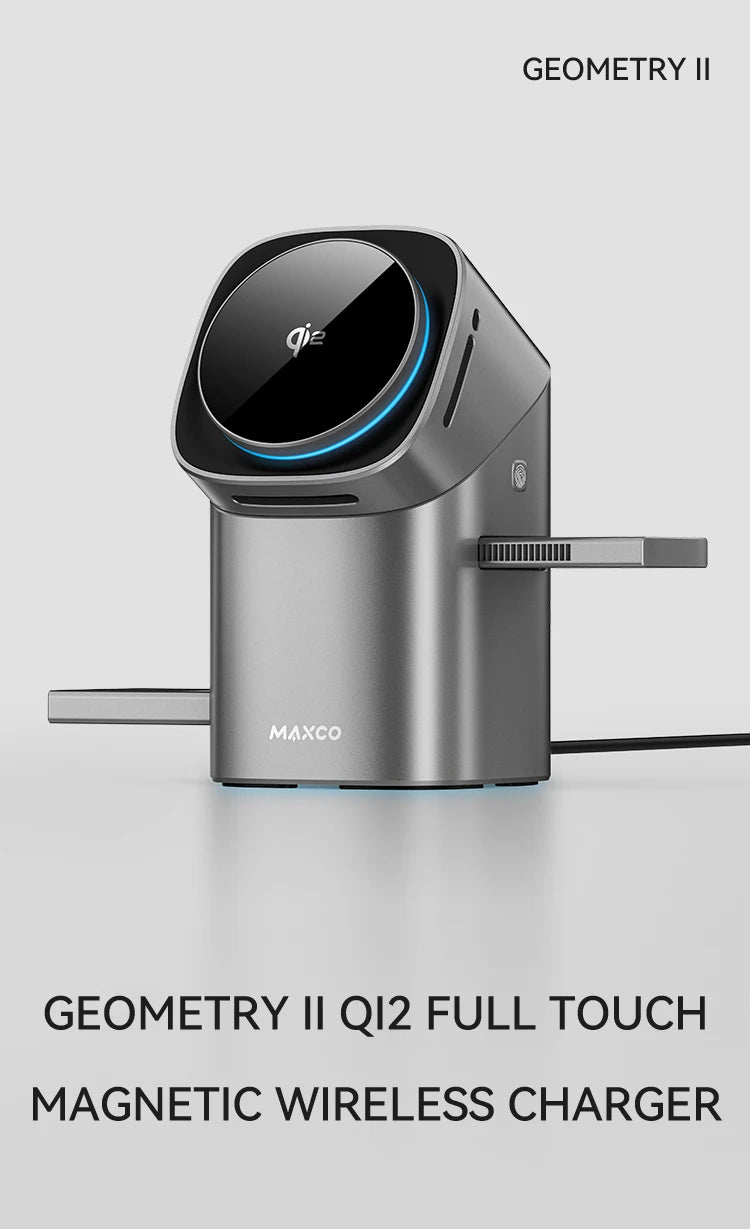 Qi2 Auto-rotate Touch Magnetic 3 in 1 Wireless Charger Fast Charging 15W for IPhone 12/13/14/15/16, for Iwatch & AirPods