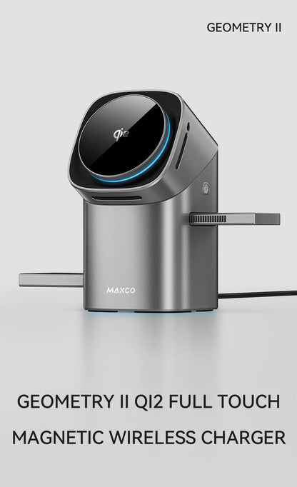 Qi2 Auto-rotate Touch Magnetic 3 in 1 Wireless Charger Fast Charging 15W for IPhone 12/13/14/15/16, for Iwatch & AirPods