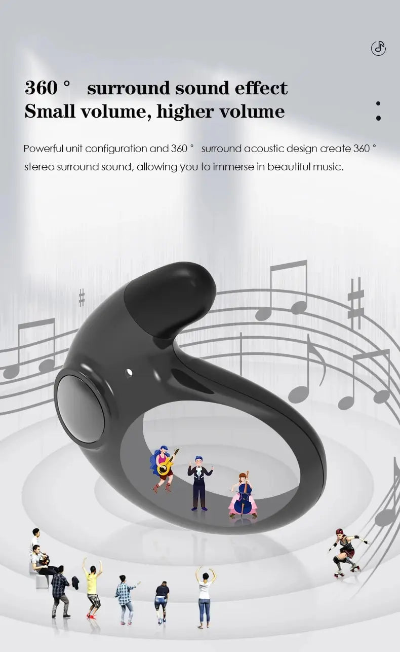 Invisible Sleep Wireless Earphone TWS Bluetooth 5.3 Headphones Hidden Earbuds IPX5 Waterproof Noise Reduction Sports Headset - Universal Market