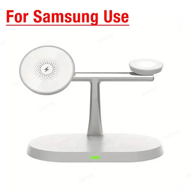 Phone Wireless Charger Desktop 3 IN 1 Magnetic For Magsafe iPhone 16 15 14 13 12 Samsung Apple/Galaxy Watch Fast Charging Dock